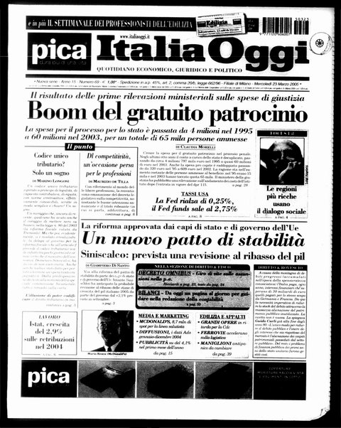 Italia oggi : quotidiano di economia finanza e politica